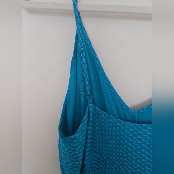 FRNCH Paris bright blue elegant maxi dress dress adjustable straps pockets side - Picture 6 of 7